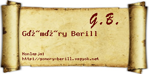 Gömöry Berill névjegykártya